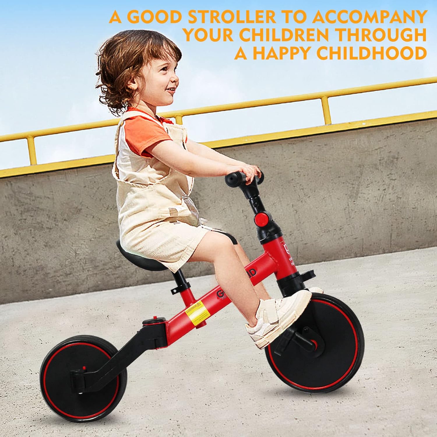 Good Kids Tricycle for Toddlers – Adjustable Steel‑Frame Trike with Parent Push Handle & Storage (Price In Oman)