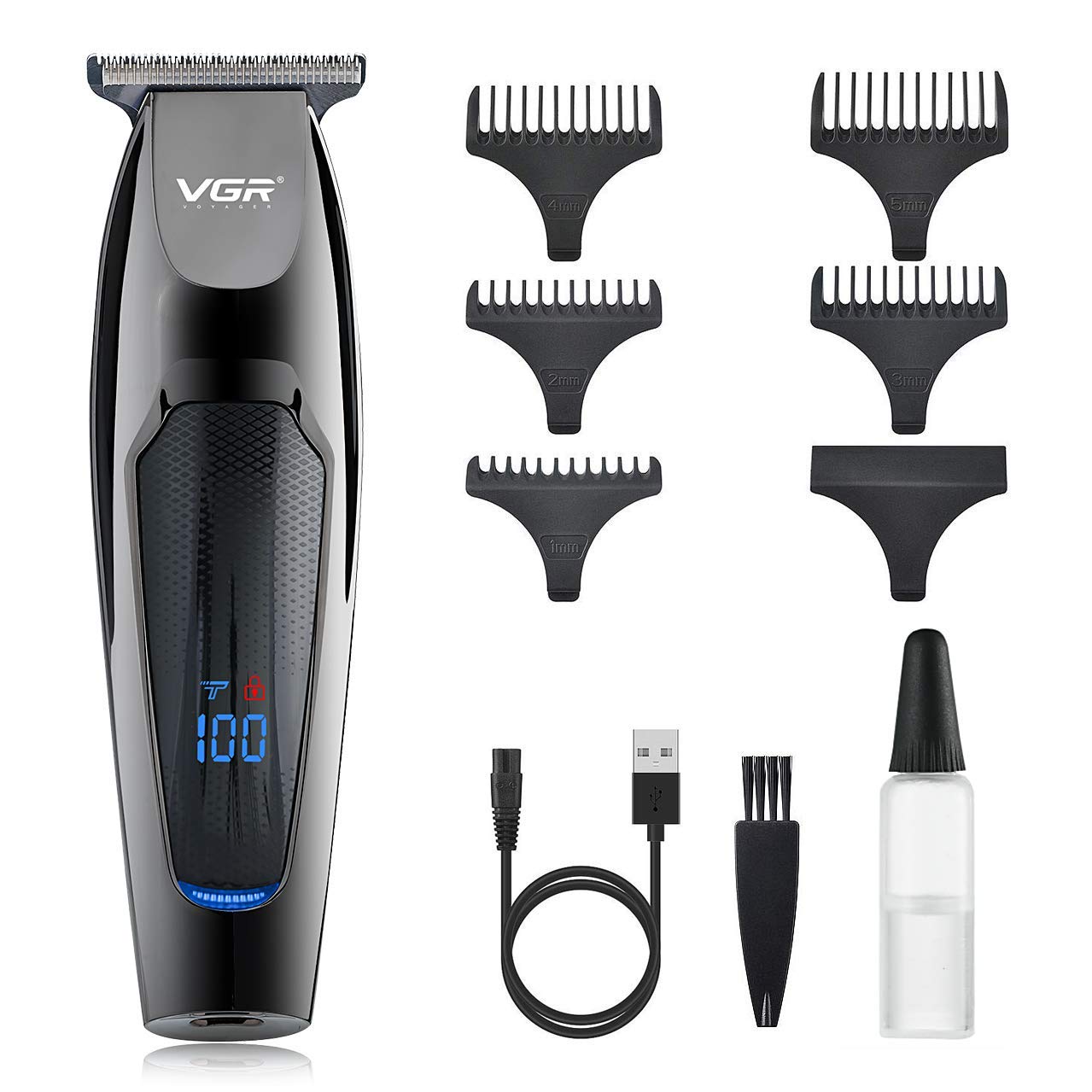 VGR V-070 Professional Hair & Beard Trimmer – Cordless, 600mAh Battery, LED Display, Turbo Mode, Stainless Steel Blades, Price In Oman