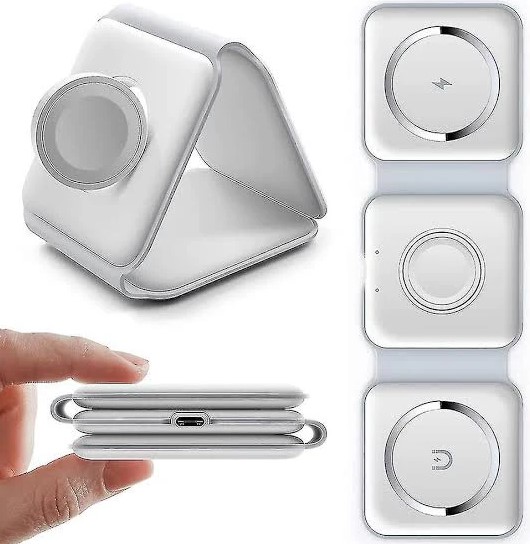 3-in-1 Magnetic Foldable Wireless Charger WHT1 – Fast Charging Station for iPhone, Apple Watch & AirPods, Price In Oman
