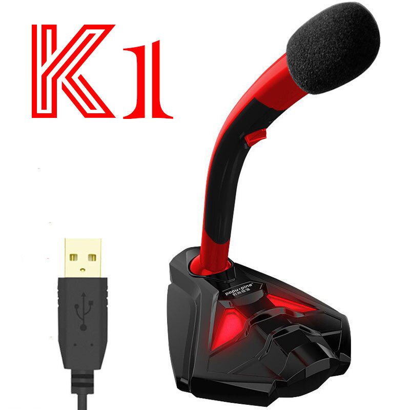 Popu Pine K1 USB Wired Multimedia Condenser Microphone – Plug & Play Desktop Mic for PC, Laptop, Streaming, and Online Meetings - Price In Oman