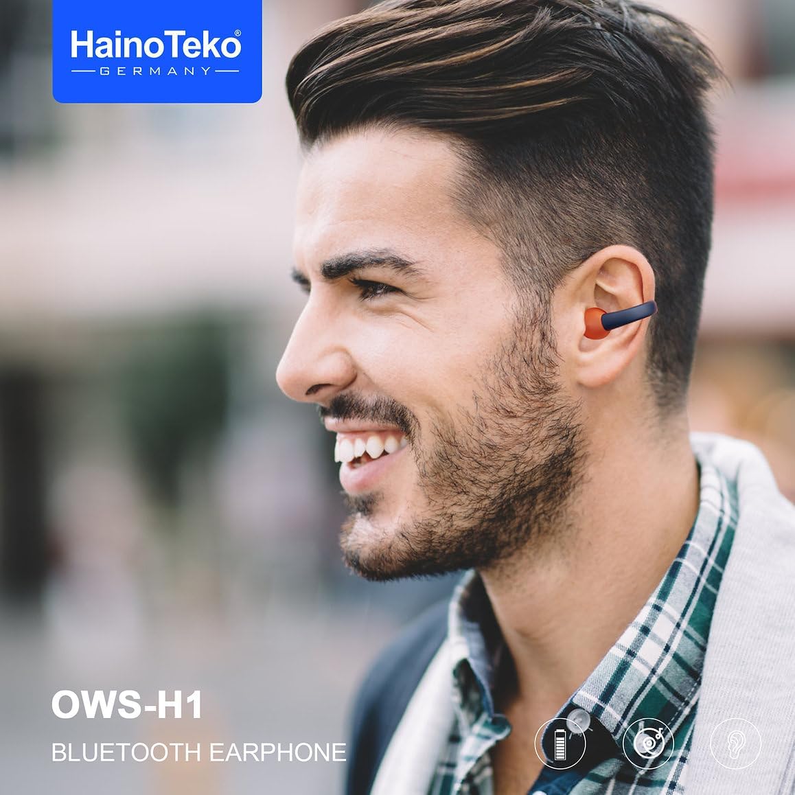 Haino Teko OWS-H1 True Wireless Earphones – Bluetooth 5.2, High Bass Sound, Super Clear Mic, 30mAh Earbuds with 300mAh Charging Case, Price In Oman