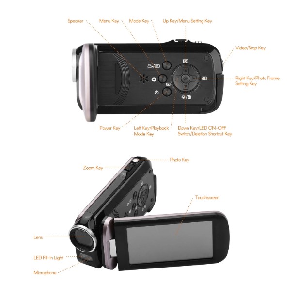 2.7K Ultra HD Camcorder – 42MP Digital Video Camera with 3.0" LCD, 18X Digital Zoom, Night Vision, and Microphone, Price In Oman