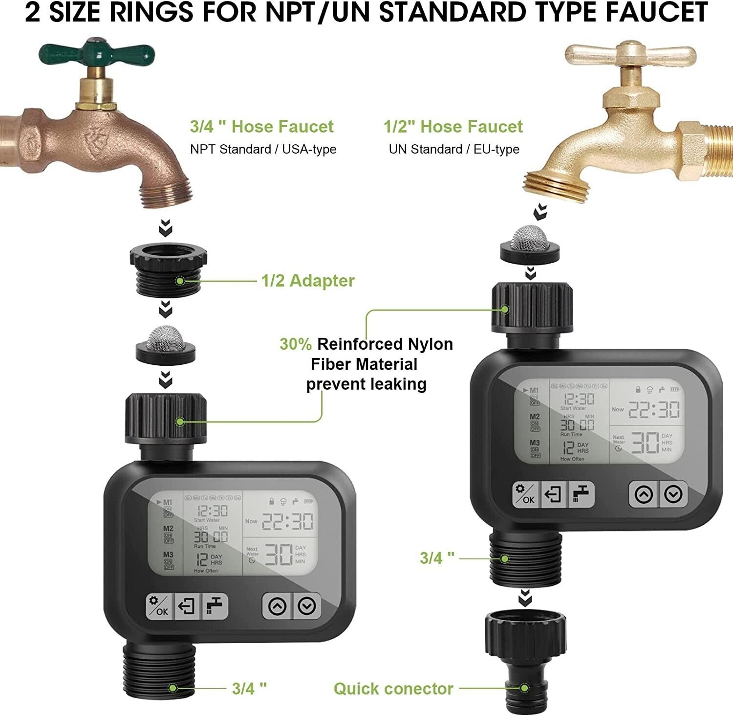 LeaderPro SOP11 Automatic Irrigation Timer – Programmable Garden Watering Controller with Rain Delay and Manual Override - Price In Oman