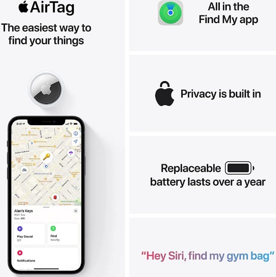 Apple AirTag A2187 – Bluetooth Tracker with U1 Chip, IP67 Water Resistance, and Replaceable Battery, Price In Oman