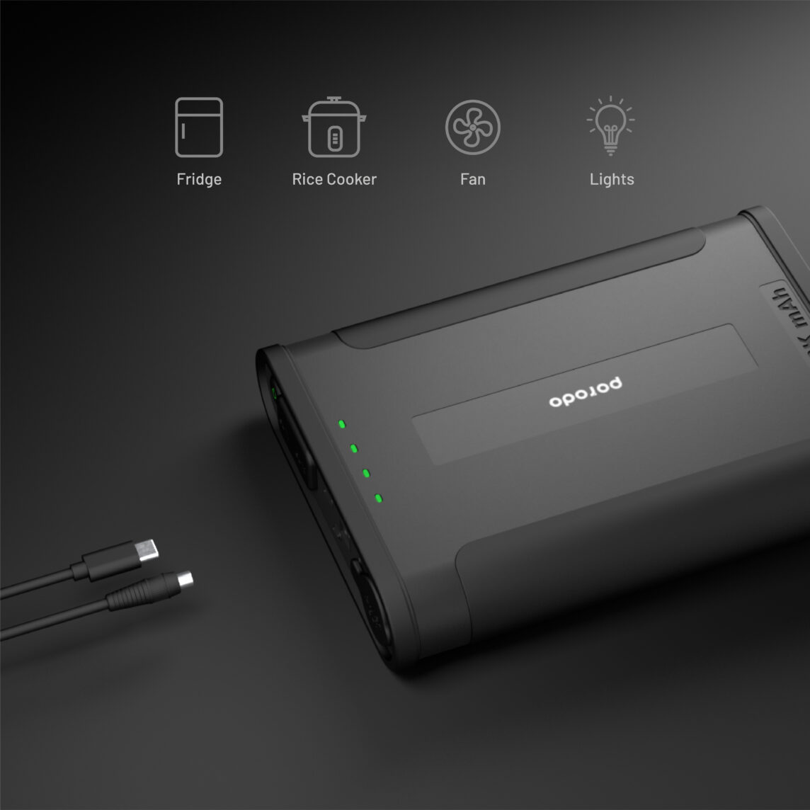 Porodo 48000mAh Outdoor Power Bank PD-PBCFH005-BK – High-Capacity Rugged Portable Charger - Price in Oman