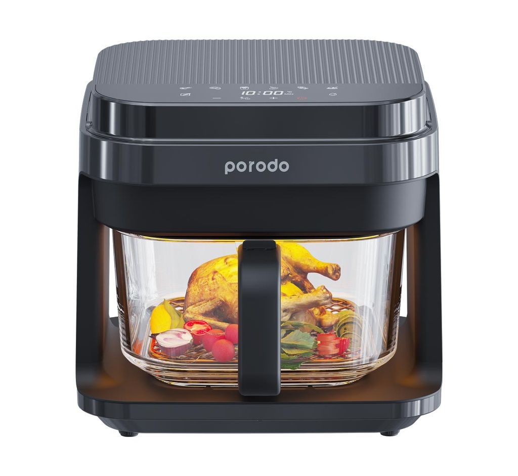 Porodo PD‑LSGAFR.BK – 5.5 L Full Glass Touch-Control Air Fryer with Turbo Circulation (1200 W) Price In Oman