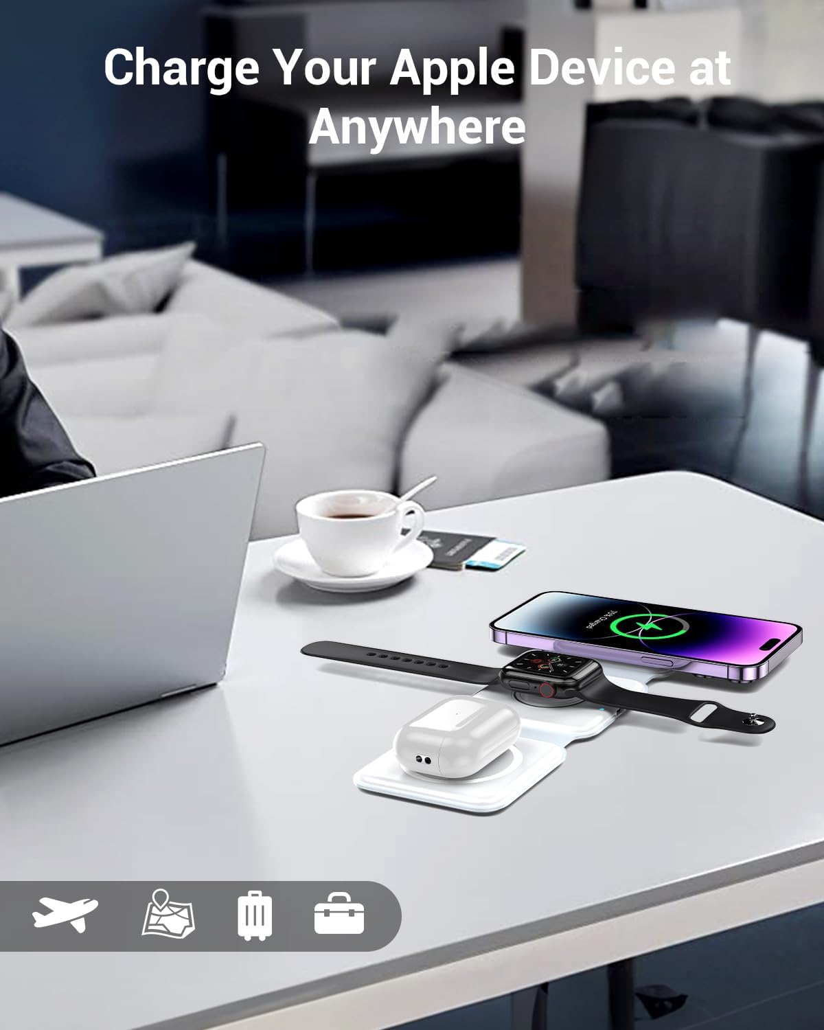 3-in-1 Magnetic Foldable Wireless Charger WHT1 – Fast Charging Station for iPhone, Apple Watch & AirPods, Price In Oman