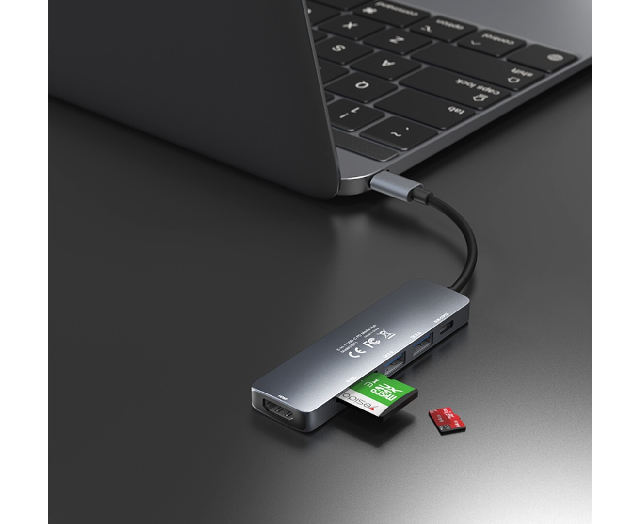 YESIDO HB11 6‑in‑1 USB‑C Hub Adapter – 4K HDMI, PD Charging & SD/TF Card Reader – Price In Oman Muscat