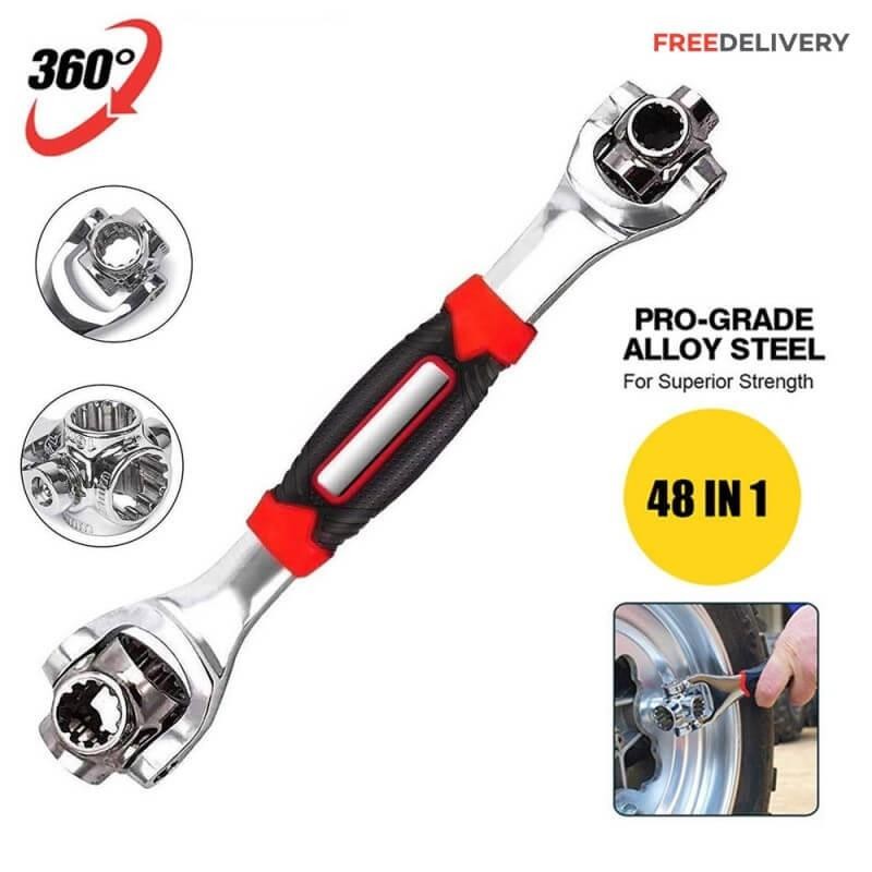48‑in‑1 Universal Socket Wrench with 360° Swivel Head – Multi‑Function Adjustable Spanner - Price In Oman