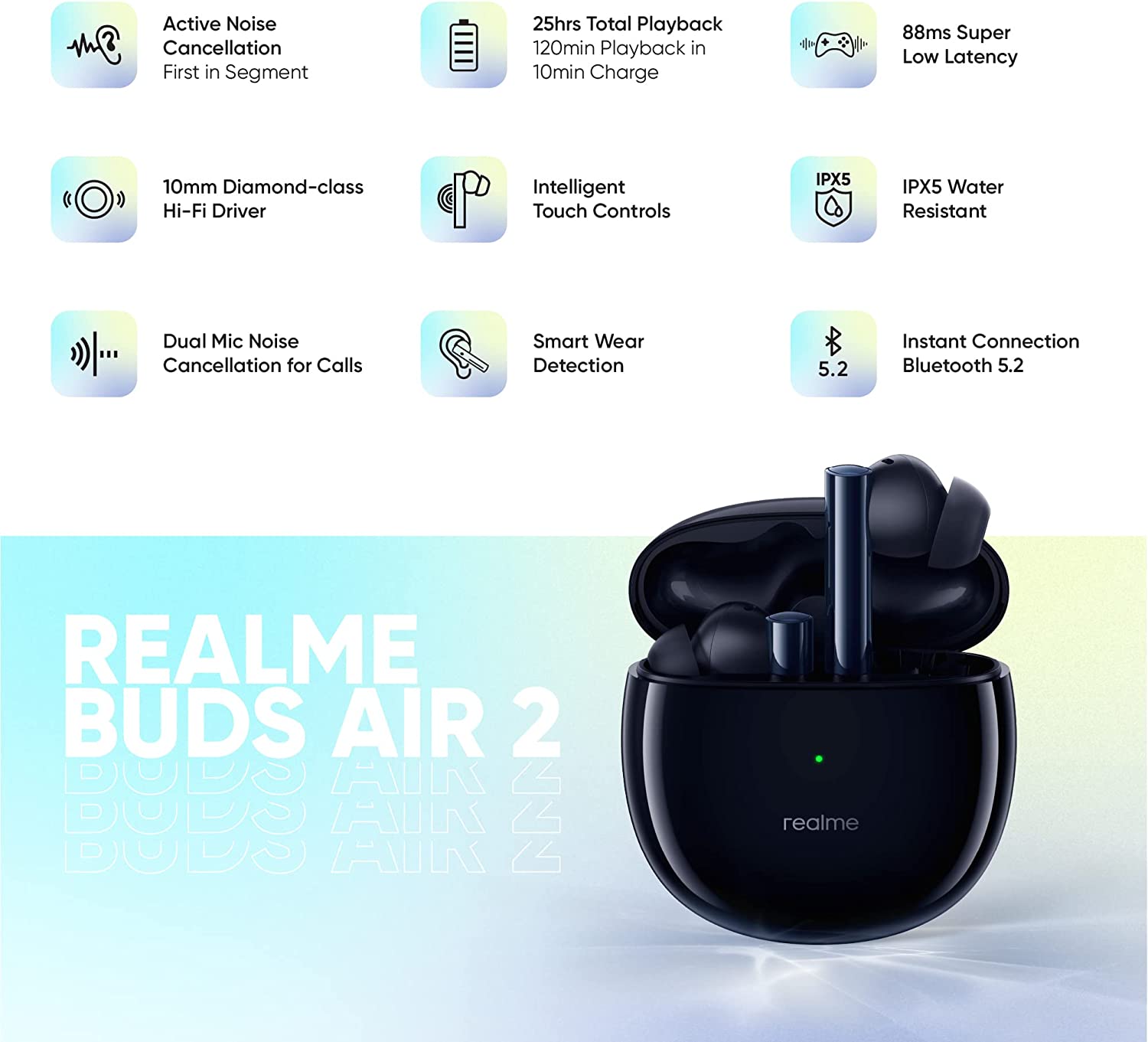 Realme Buds Air 2 – ANC Wireless Earbuds, Bluetooth 5.2, 25 hr Playtime – Price In Oman Muscat