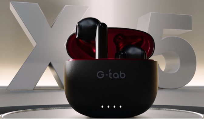 G-Tab X5 Pro TWS — True Wireless Earbuds with ANC & Dual-Mic, Bluetooth 5.3, 35mAh Earbuds / 380mAh Case, Up to 30-Hour Playback, USB-C Fast Charge - Price In Oman