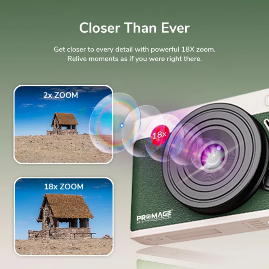 Promage PC160 5K Ultra HD Digital Camera – 18× Zoom Compact Camera - Price In Oman