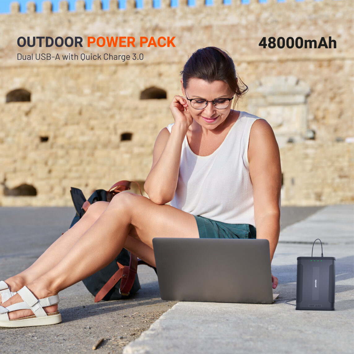Porodo 48000mAh Outdoor Power Bank PD-PBCFH005-BK – High-Capacity Rugged Portable Charger - Price in Oman