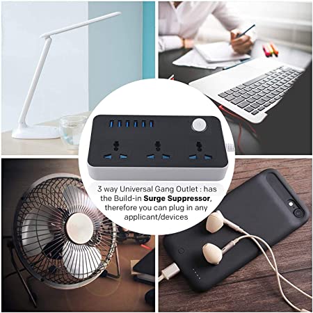 Smart USB Socket CX-T05-W – 3 Power Outlets & 6 USB Ports | Surge Protection | 2m Cord | Price In Oman