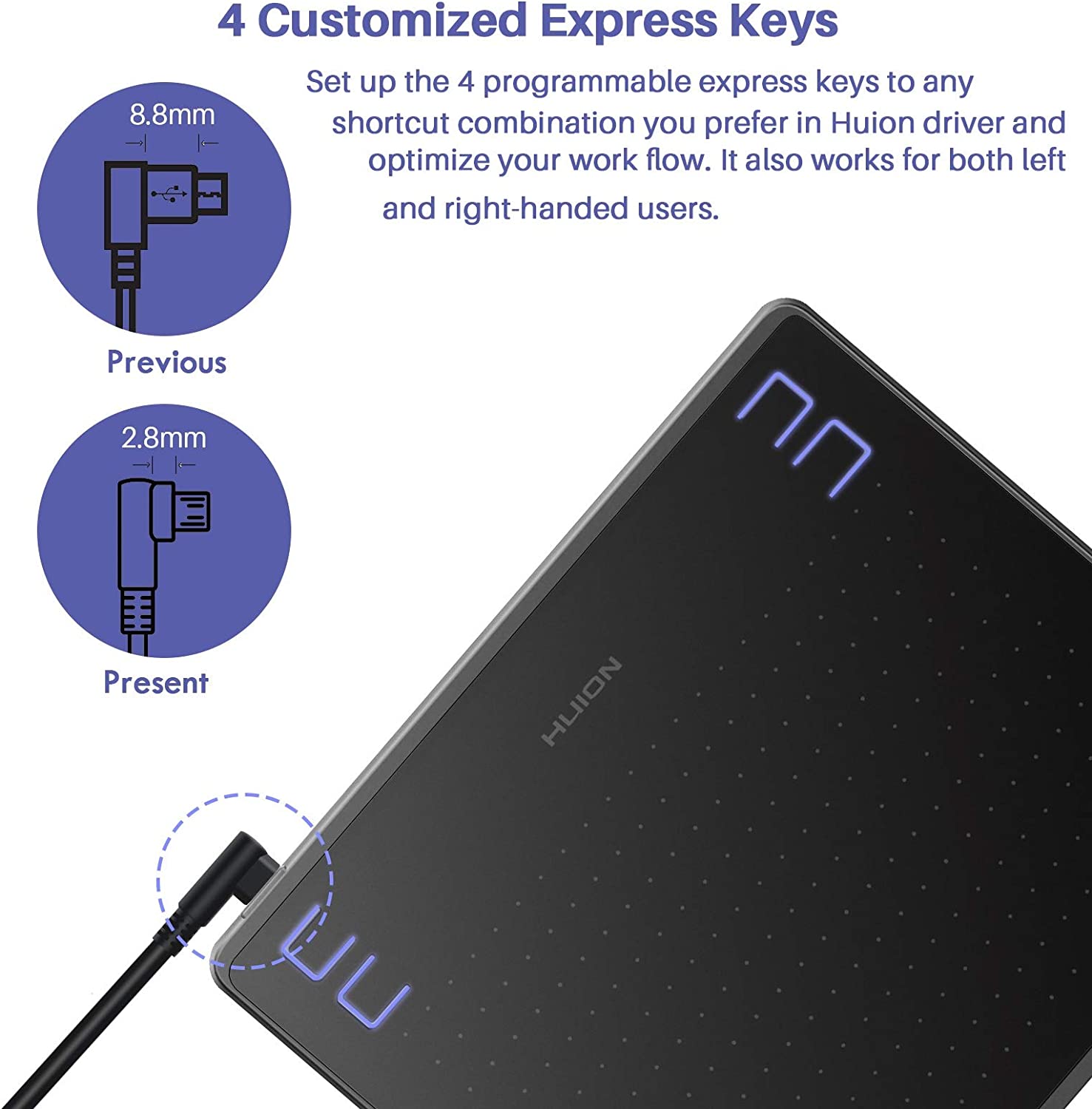 HUION HS64 Creative Pen Tablet – Drawing Area, 8192