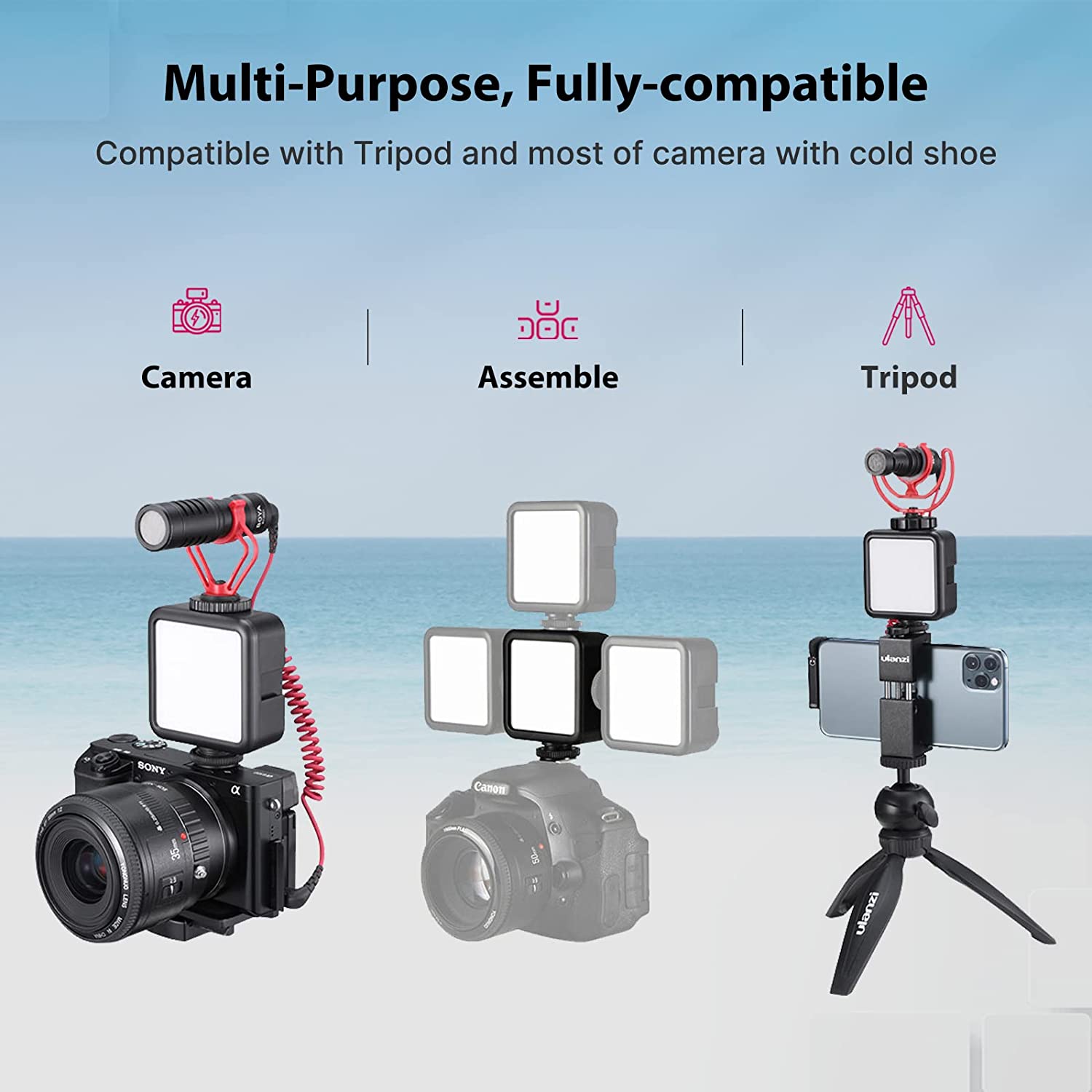 Ulanzi VL‑81 Bi‑Color Mini Fill Light – 3000 mAh Rechargeable LED for Vlog & Camera - Price In Oman Muscat