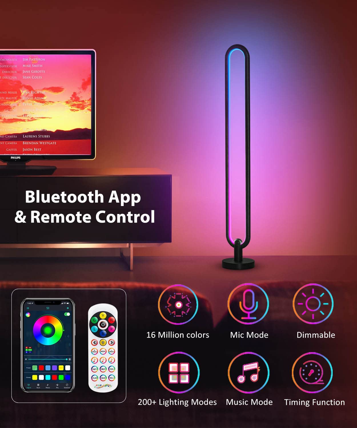 Home Lighting RGB Floor Lamp – 140cm Smart LED Corner Lamp with Remote & App Control, 16 Million Colors, Dimmable Mood Lighting - Price In Oman