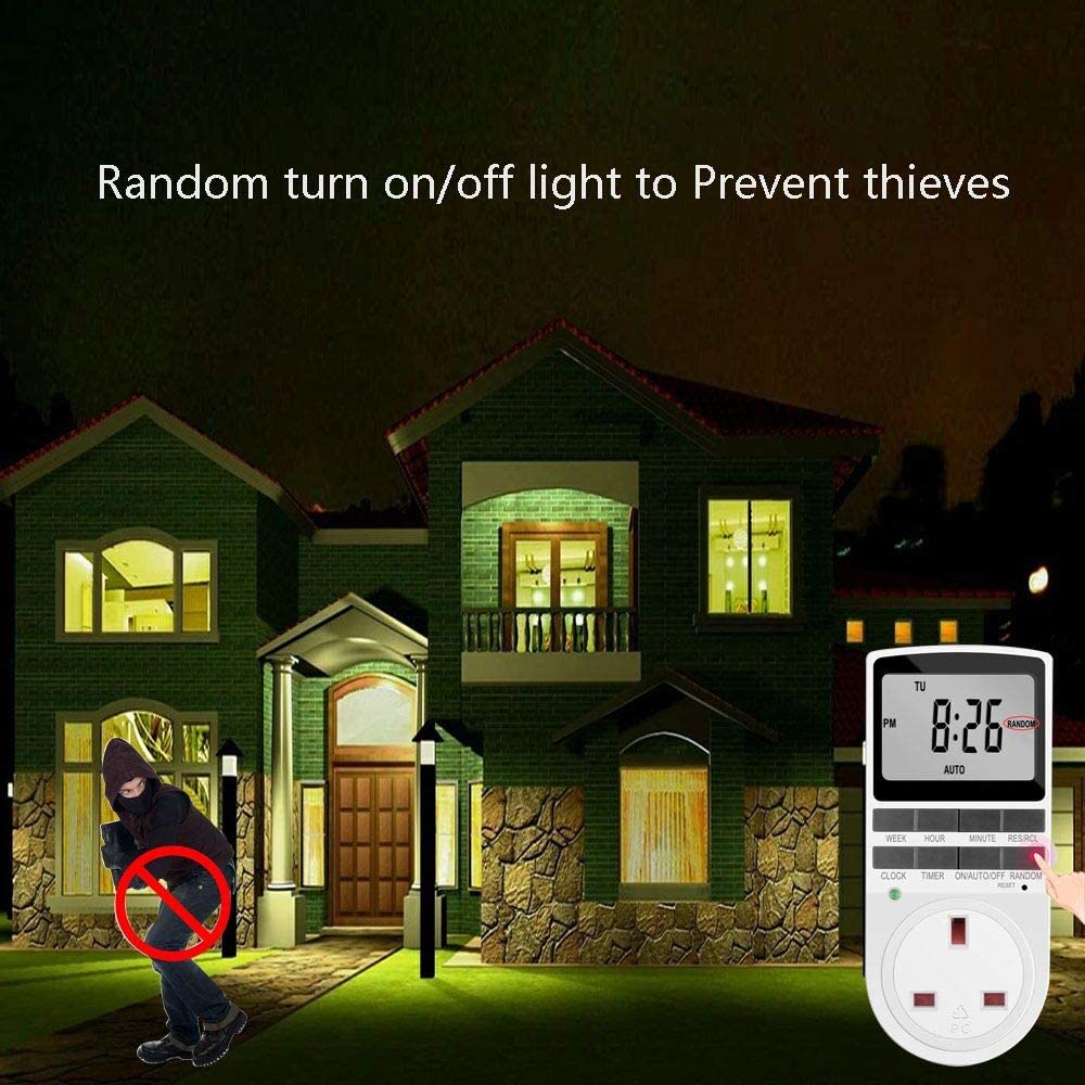 Besvic TM02 Digital Timer Socket – Programmable 24-Hour Plug-in Timer with LCD Display and Anti-Theft Mode | Price in Oman