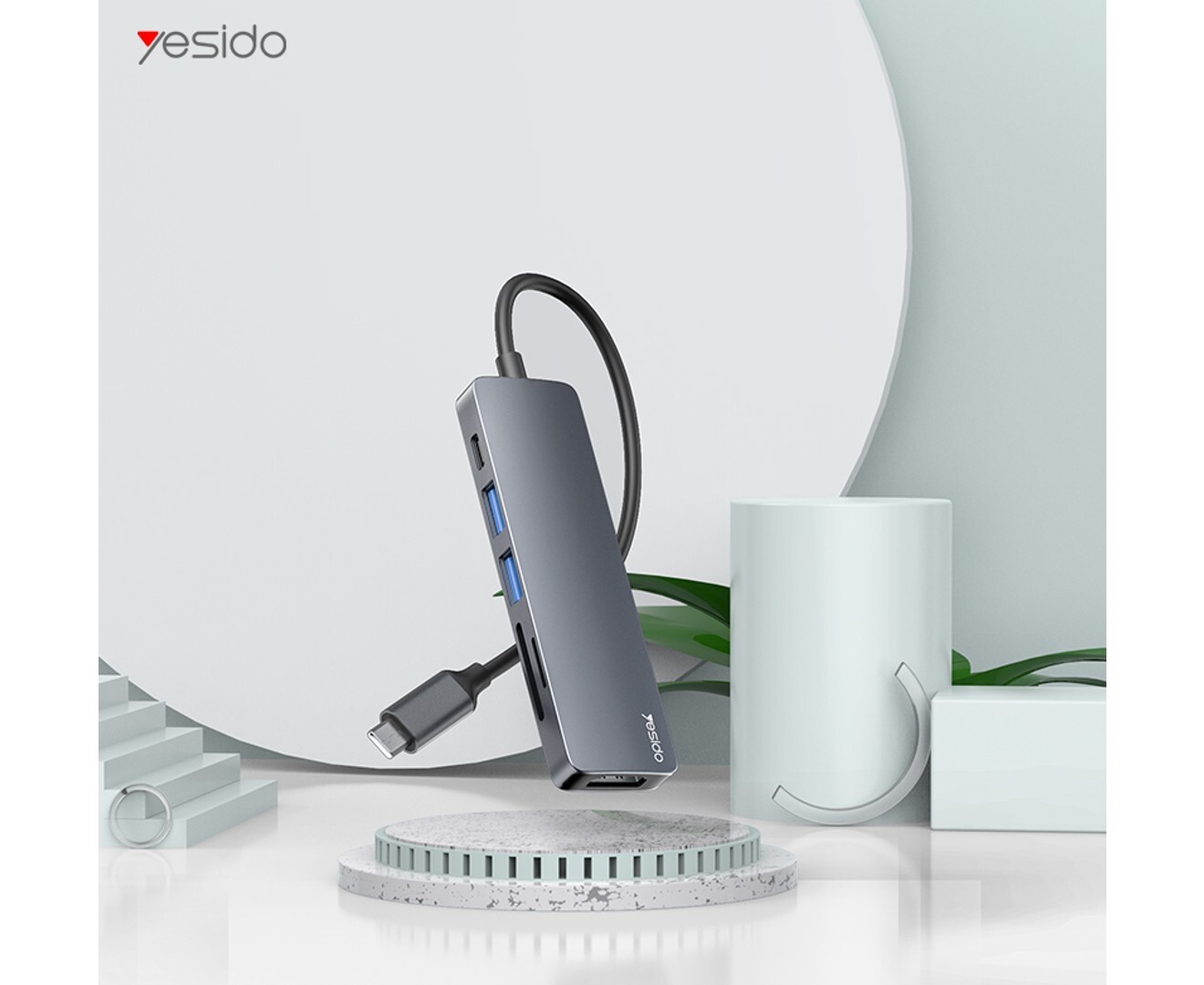 YESIDO HB11 6‑in‑1 USB‑C Hub Adapter – 4K HDMI, PD Charging & SD/TF Card Reader – Price In Oman Muscat