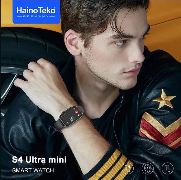 Haino Teko S4 Ultra Mini Smartwatch — Super-Mini AMOLED, Bluetooth Call, Wireless Charger (2 Straps) Price In Oman
