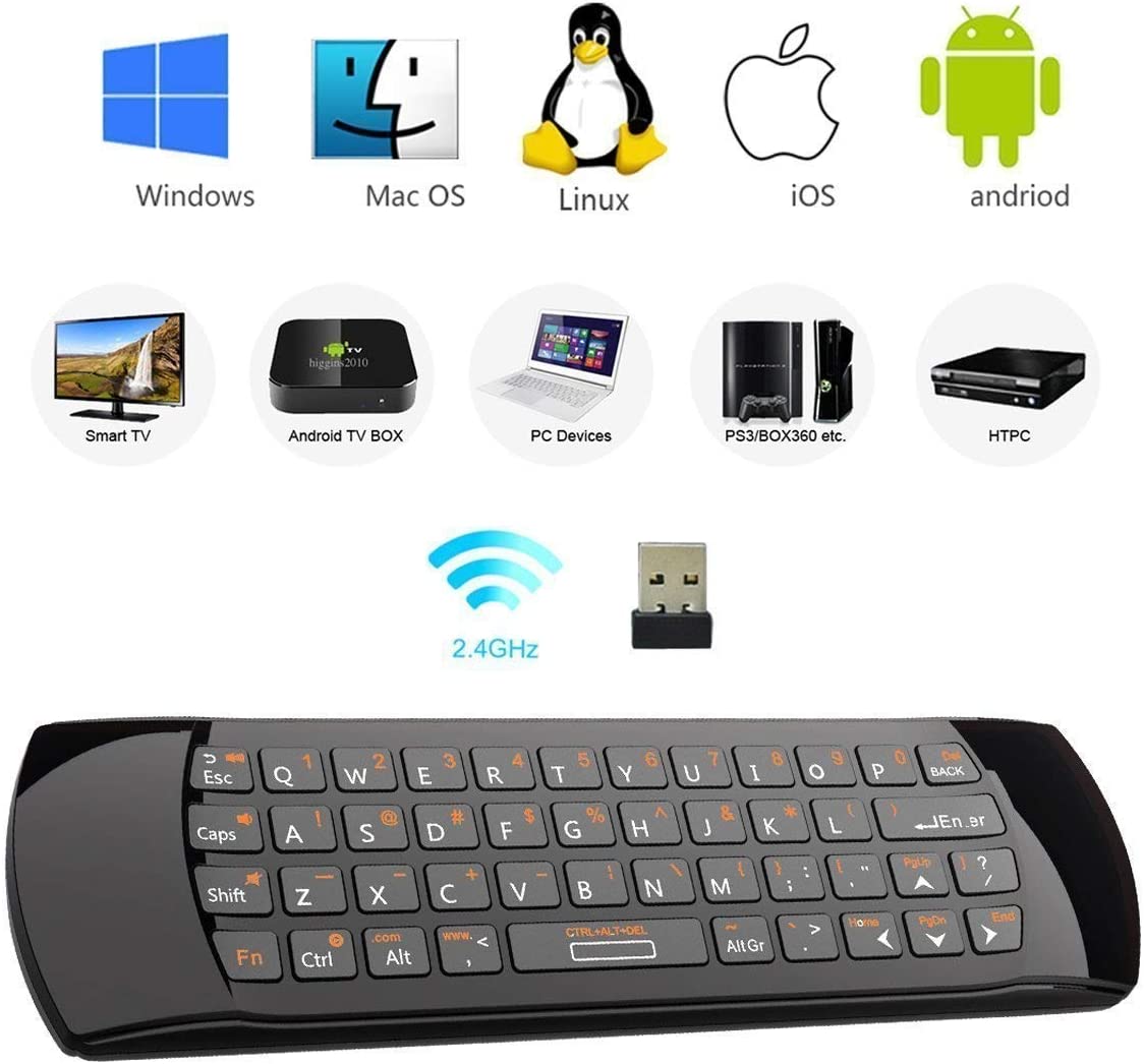 Rii Mini 125 EW00833 Wireless Air Mouse Keyboard – 2.4 GHz Remote for Smart TV, PC & Android - Price In Oman