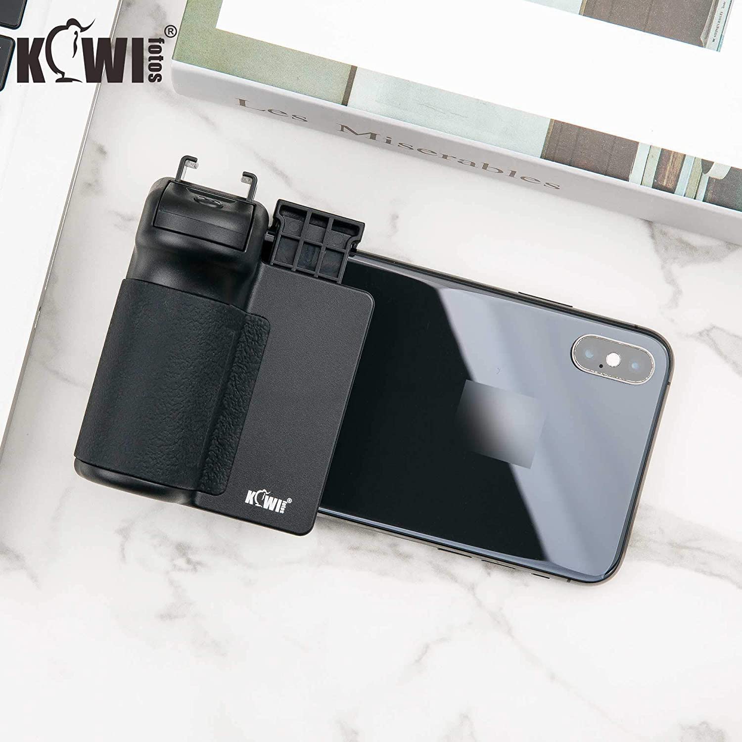 KIWi Wireless Remote Phone Grip – Ergonomic Smartphone Holder with Detachable Bluetooth Shutter, Cold Shoe Mount, and Tripod Compatibility