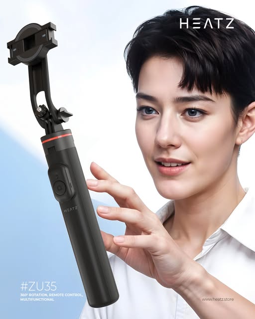 Heatz ZU35 3‑in‑1 Remote Selfie Stick & Tripod – 360° Rotating, 1.3 m Extendable Aluminum Alloy Mount - Price In Oman