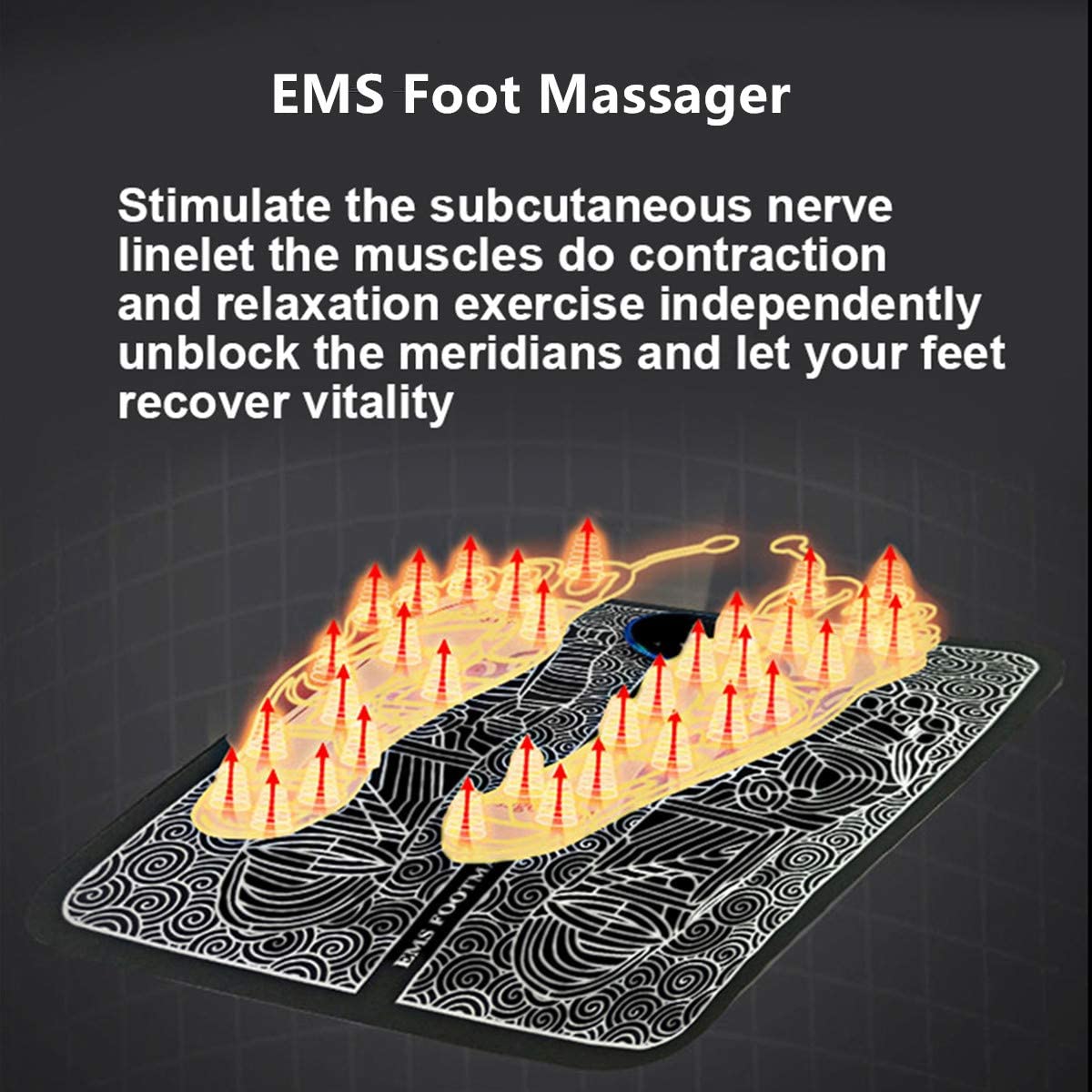 EMS Foot Massager MA‑86 – Electric Muscle Stimulation Pad, 6 Modes, USB‑Powered Foot & Leg Circulation Device - Price In Oman