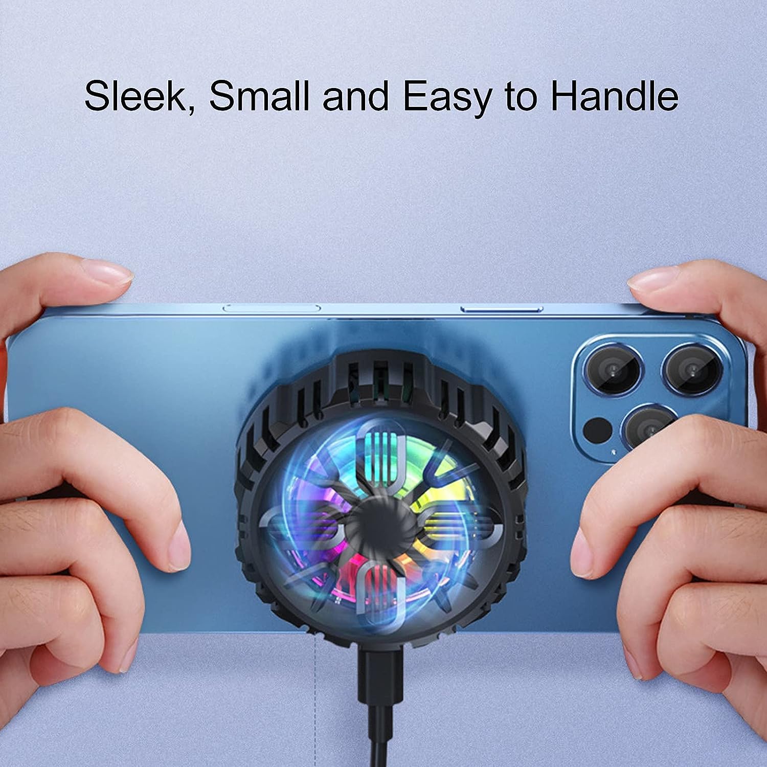 Magnetic RGB Cooling Fan SL-13 L-06 — Magnetic / Clip-On Semiconductor Phone Cooler, USB-C, Dual Speed, RGB - Price In Oman
