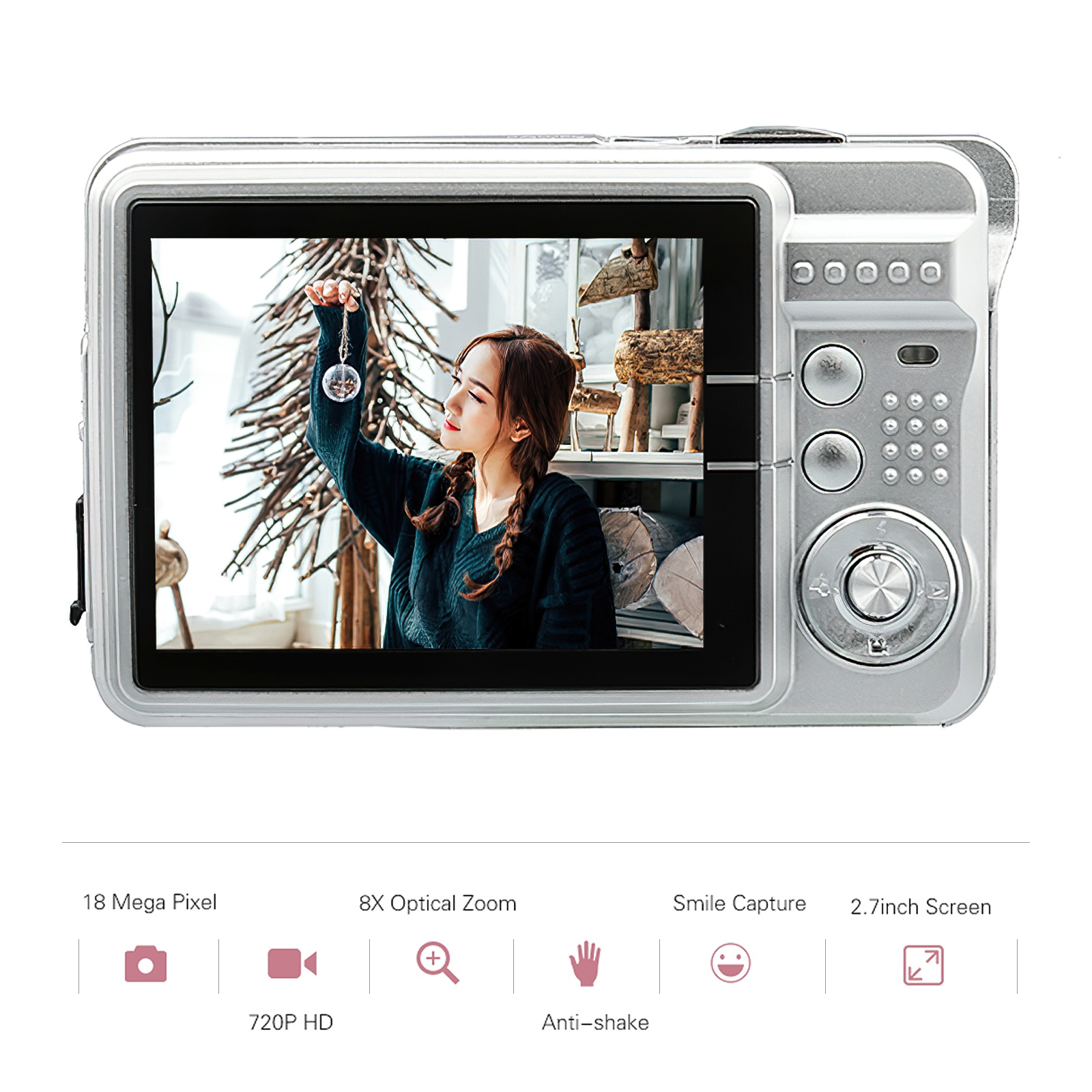 8X Zoom High Definition Digital Camera – 1080P HD Video, 2.7” LCD Screen, 48MP Photo Resolution, Compact & Lightweight Design, Price In Oman
