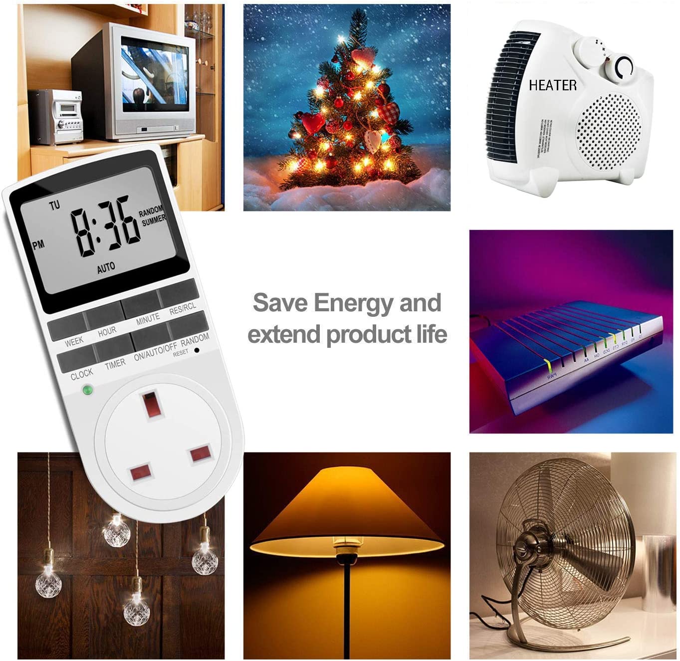 Besvic TM02 Digital Timer Socket – Programmable 24-Hour Plug-in Timer with LCD Display and Anti-Theft Mode | Price in Oman