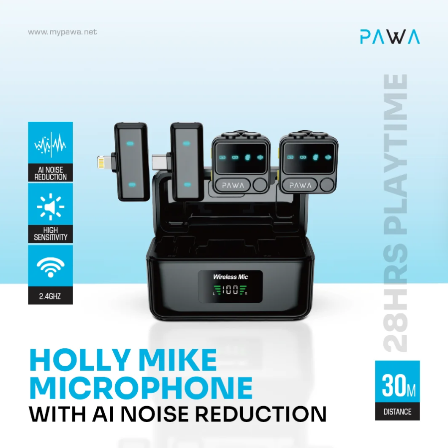 Pawa Holly Mike Microphone LDCCCL6 with AI Noise Reduction – Dual Connector Type-C & Lightning (Price In Oman)