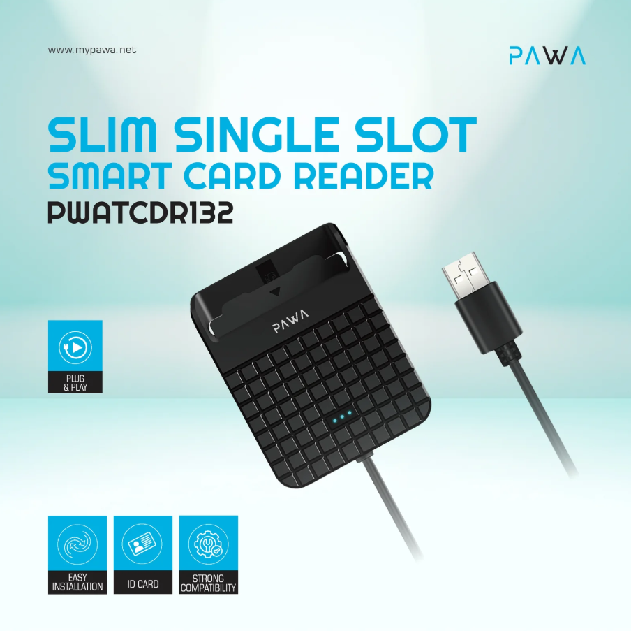 Pawa Slim Smart ID Card Reader PWATCDR132 – Ultra-Compact Smart Card Reader for ID, ATM & IC Cards (Price In Oman)