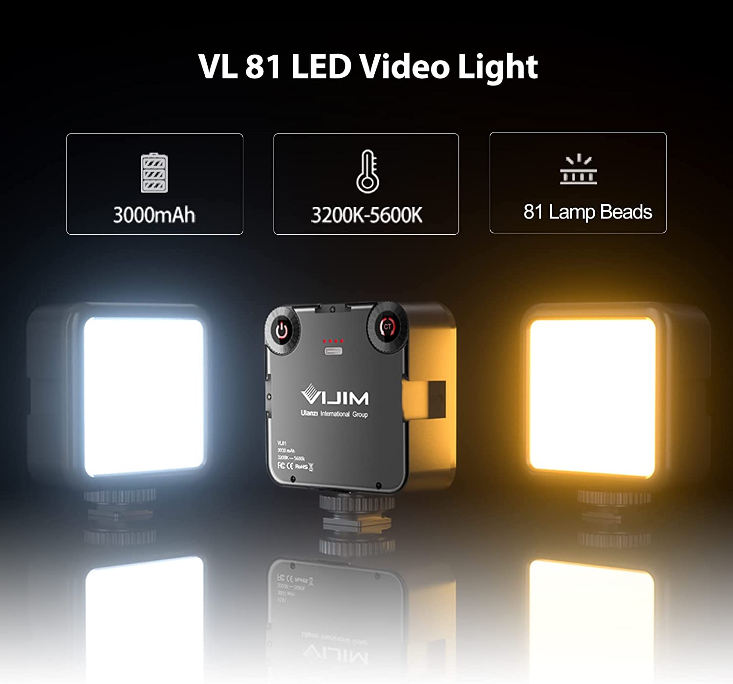 Ulanzi VL‑81 Bi‑Color Mini Fill Light – 3000 mAh Rechargeable LED for Vlog & Camera - Price In Oman Muscat