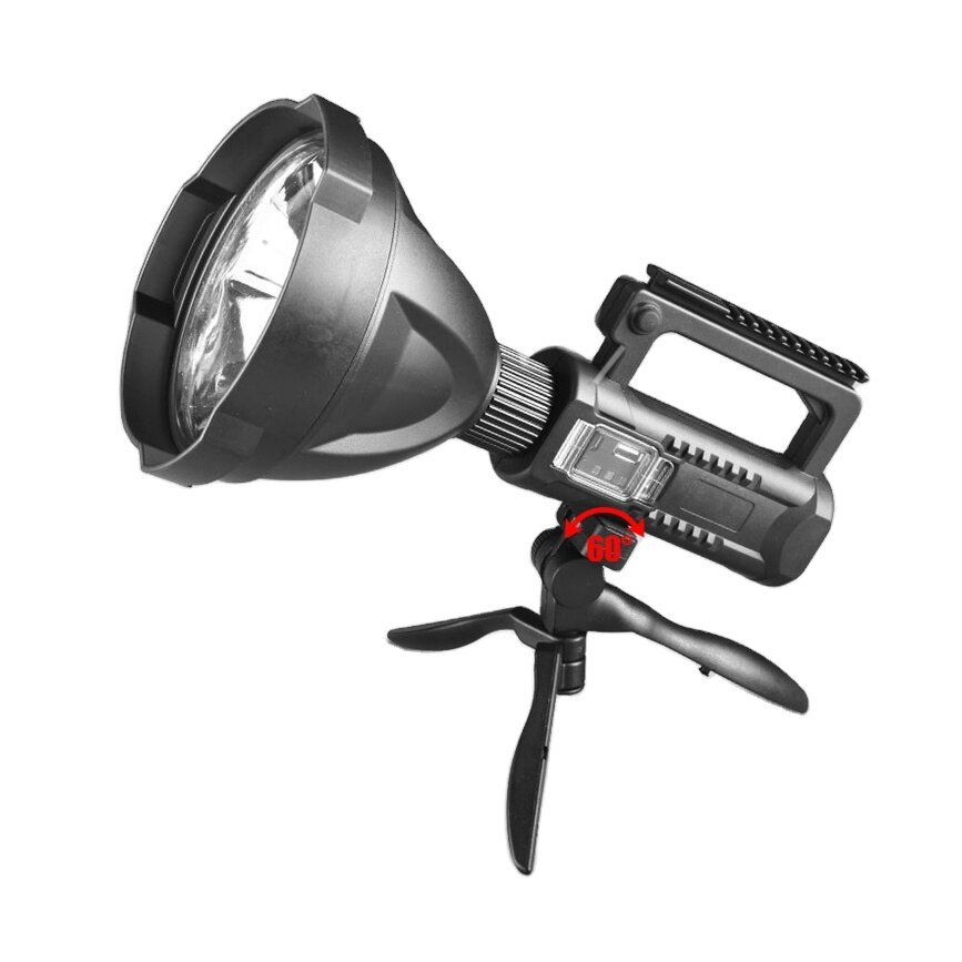 Multifunction High‑Power Rechargeable Searchlight W5120 – 1500 m LED Beam, USB Power Bank, Tripod & IP65 Waterproof - Price In Oman