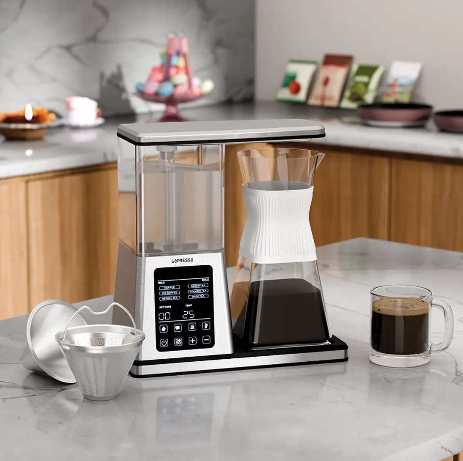 LePresso Crystal Brew 1.2 L Drip Coffee & Tea Maker – 1400 W Smart Digital Control, Stainless Steel – Price In Oman