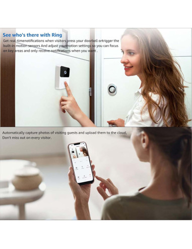 Jmary MF-5 Rechargeable HD Smart Video Doorbell with Night Vision, Two-Way Audio, Motion Detection, and App Control, Price In Oman