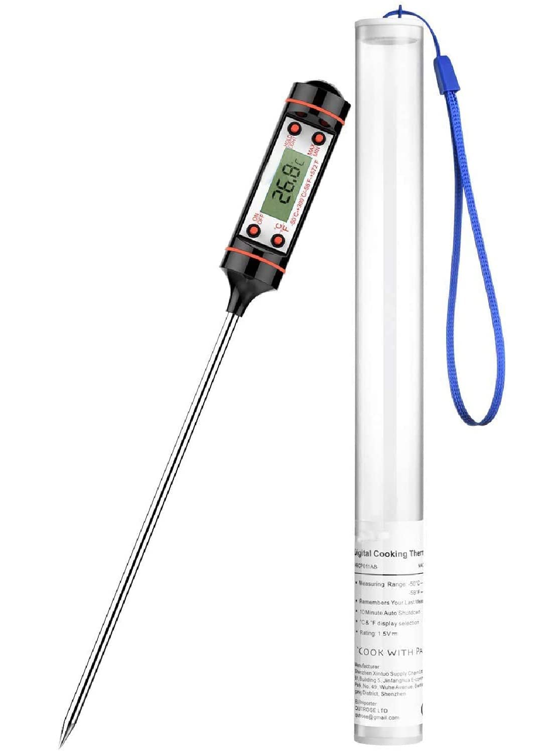 Cooking Pin Digital Thermometer EW00631 – Instant Read Food Probe with Foldable Design & Backlit LCD - Price In Oman