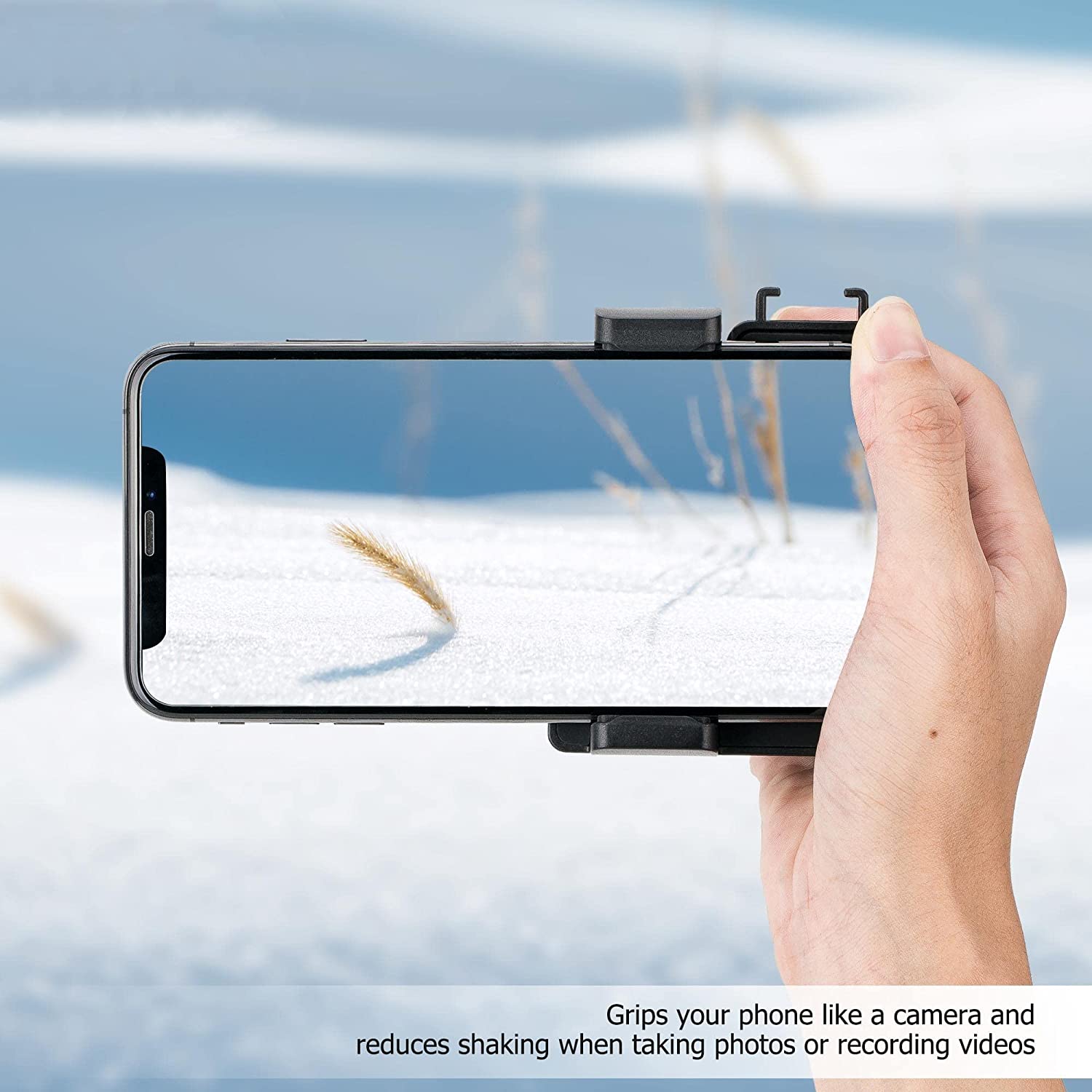 KIWi Wireless Remote Phone Grip – Ergonomic Smartphone Holder with Detachable Bluetooth Shutter, Cold Shoe Mount, and Tripod Compatibility