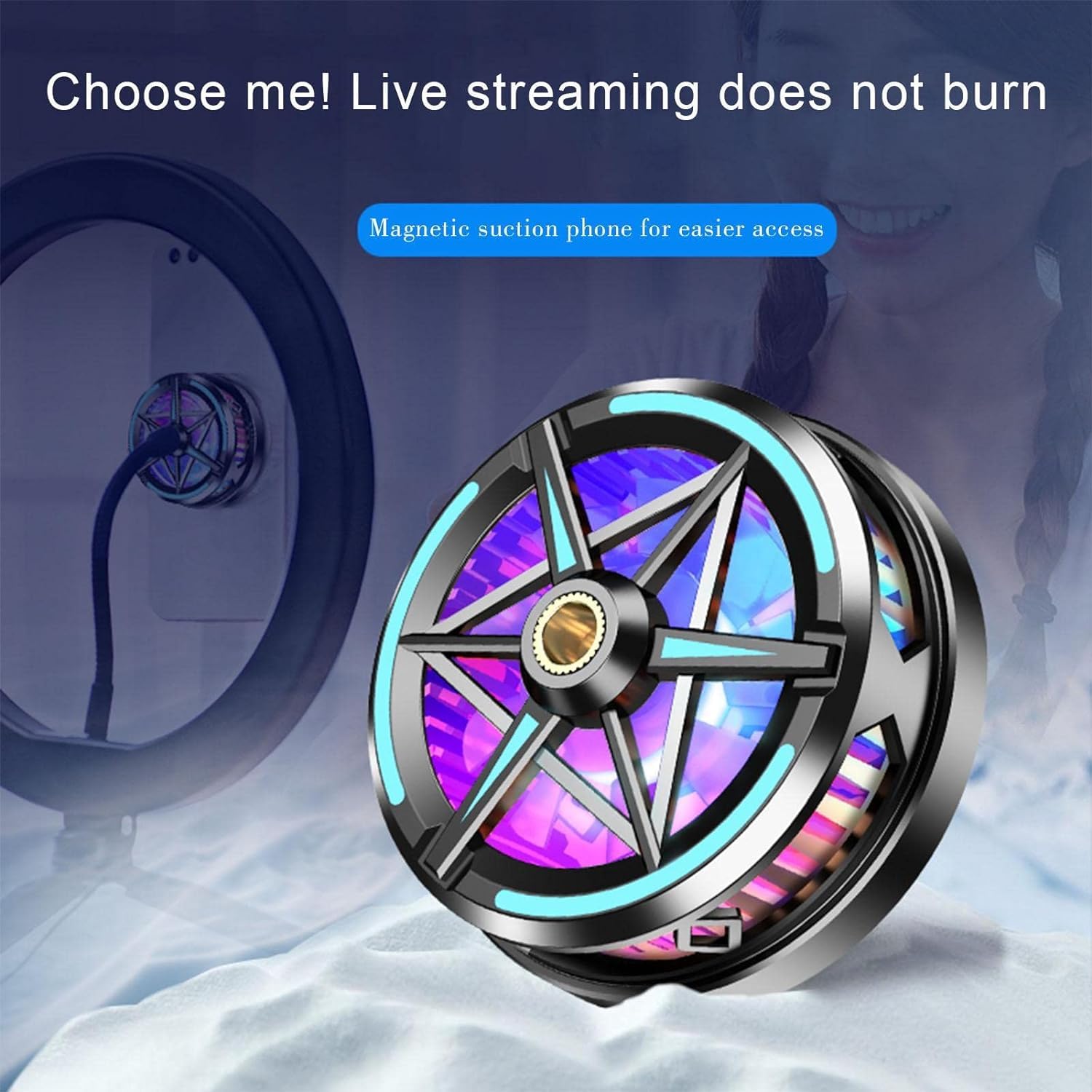 S6S9 Mobile RGB Magnetic Cooler Fan – Advanced Smartphone Radiator for Gaming with RGB Lighting, Price In Oman