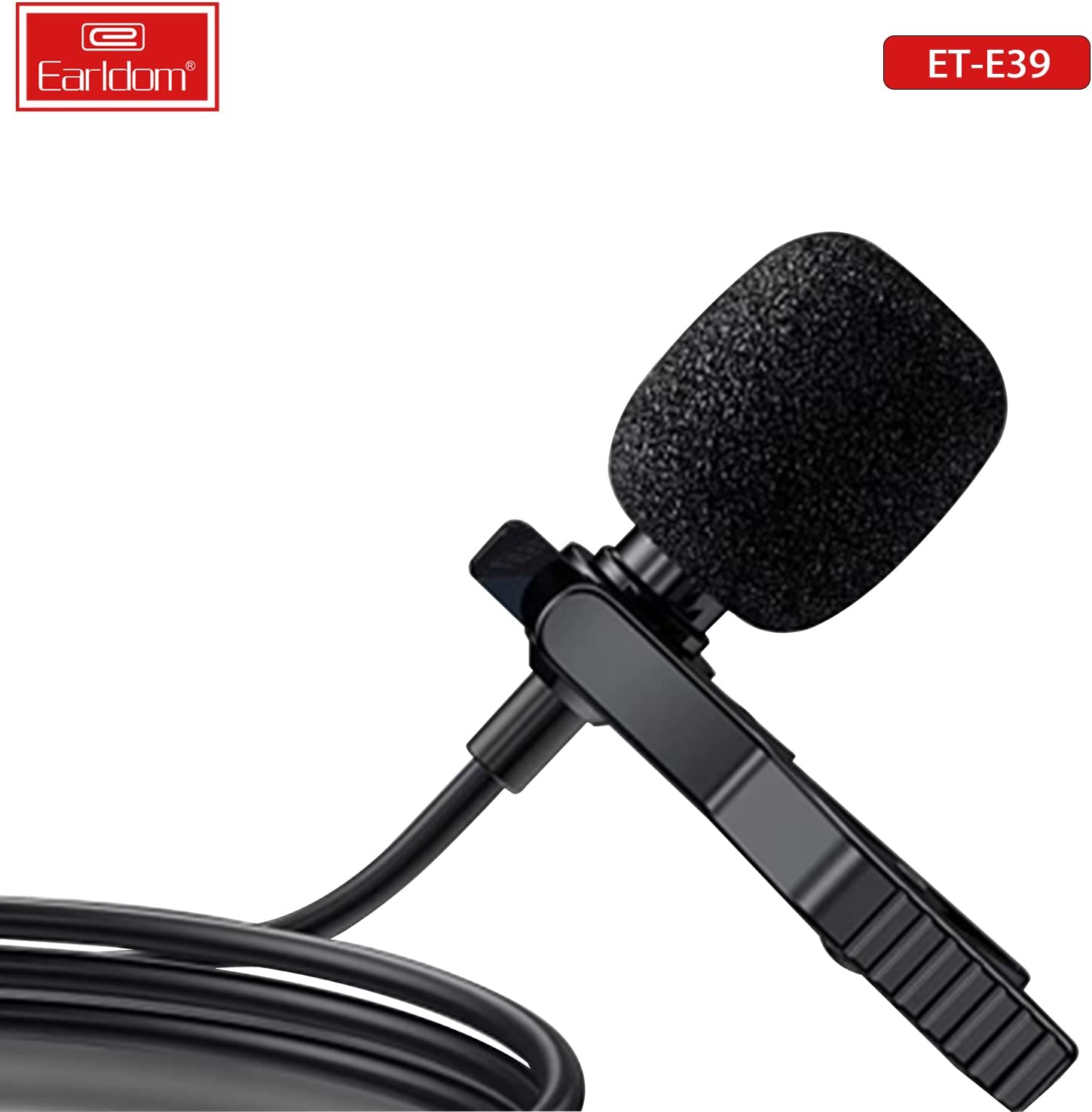 Earldom ET‑E38 Mini Lavalier Mic 3.5 mm with Clip – 2 m Cable, Hyper‑Cardioid Condenser – Price In Oman