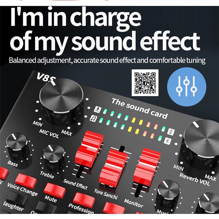 V8S+ Sound Card – USB Audio Mixer & Voice Changer for Streaming, Podcasting & Karaoke - Price In Oman Muscat