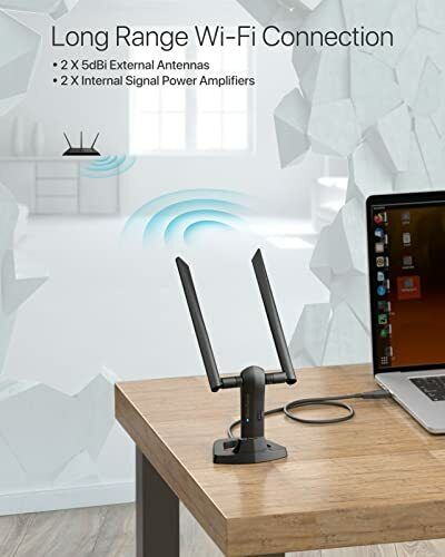 BrosTrend AC3 AC1200 Dual Band USB WiFi Adapter with 2x5dBi Antennas – High-Speed 867Mbps/300Mbps, USB 3.0, Price In Oman