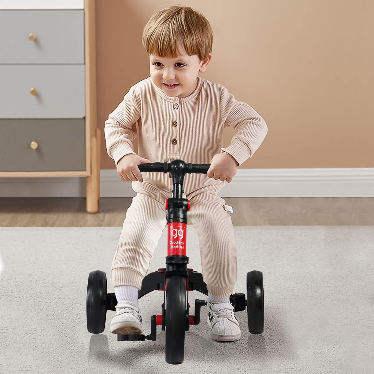 Good Kids Tricycle for Toddlers – Adjustable Steel‑Frame Trike with Parent Push Handle & Storage (Price In Oman)