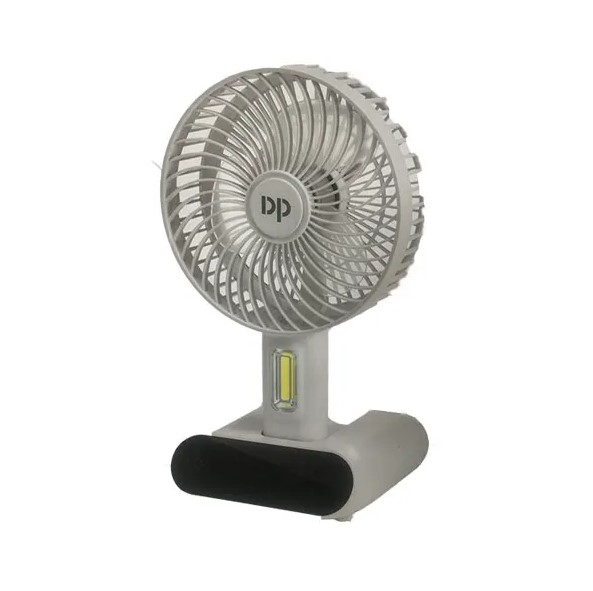 DP‑7624 Portable Rechargeable Fan with LED Light – 3‑Speed USB Table Fan, 3000mAh Battery - Price In Oman