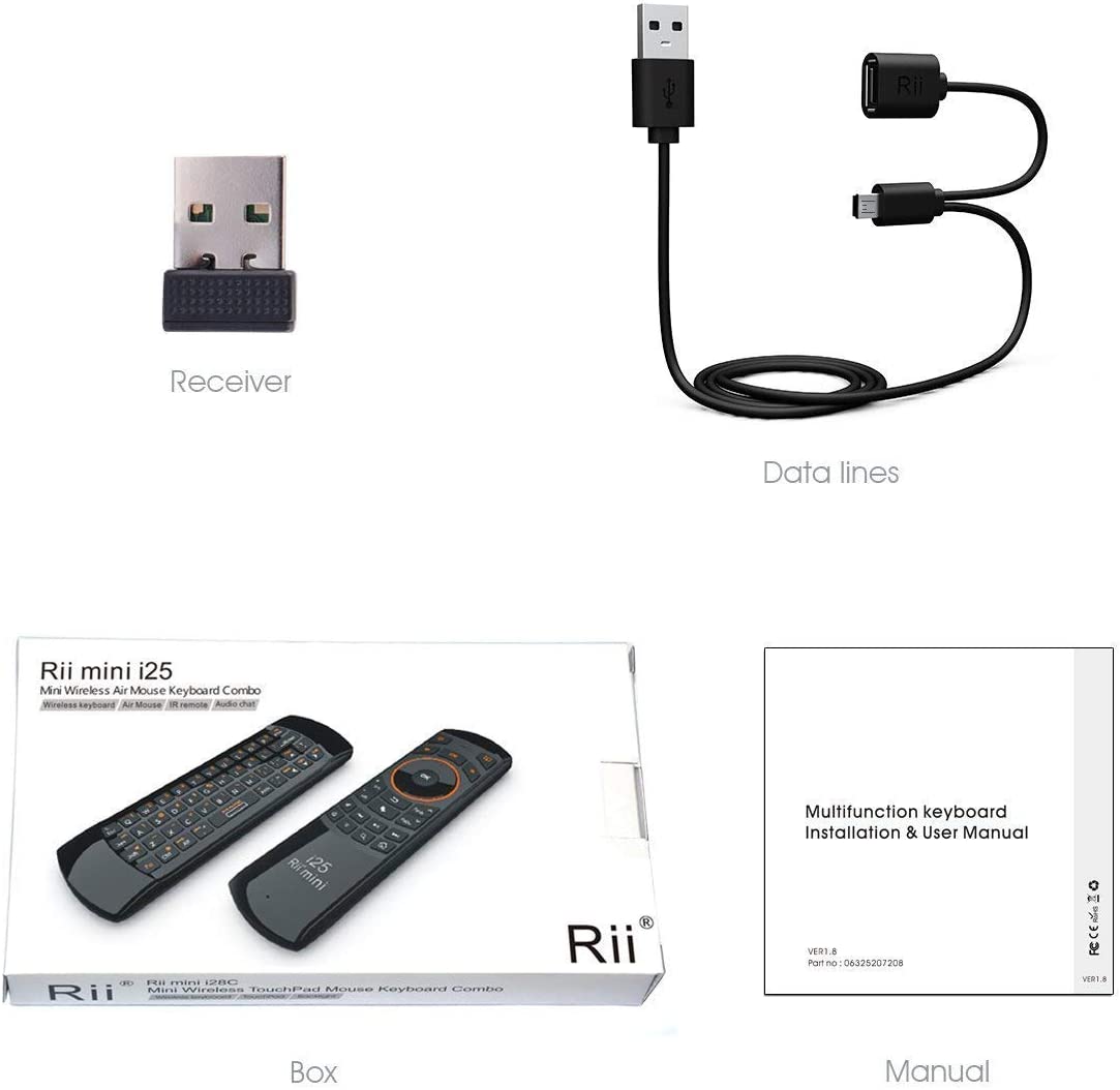 Rii Mini 125 EW00833 Wireless Air Mouse Keyboard – 2.4 GHz Remote for Smart TV, PC & Android - Price In Oman