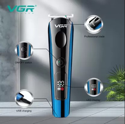VGR V-259 Professional 3-in-1 Hair & Beard Trimmer – Cordless, 600mAh Battery, LED Display, Turbo Function, Stainless Steel Blades, USB Charging, Price In Oman