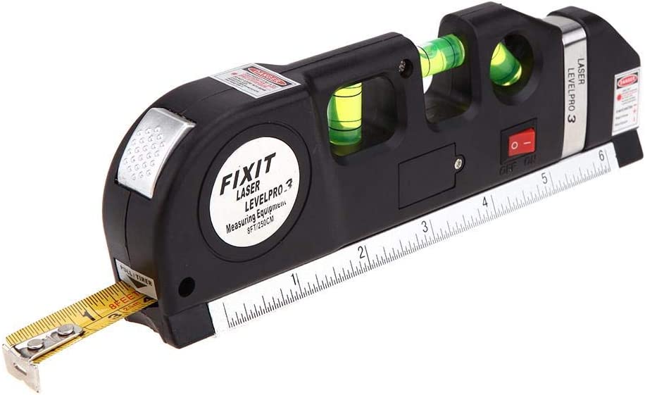 Laser Level Pro3 EW00968 – 5-in-1 Multipurpose Construction Tool with 8ft/2.5m Measuring Tape, Horizontal & Vertical Laser Beams - Price In Oman