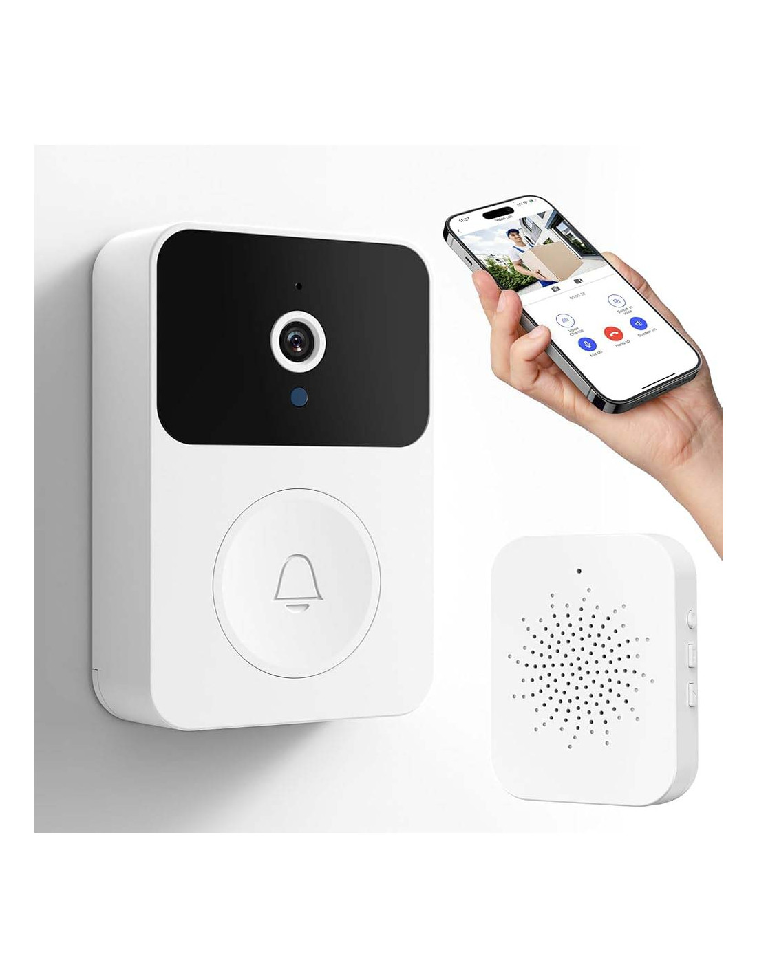 Jmary MF-5 Rechargeable HD Smart Video Doorbell with Night Vision, Two-Way Audio, Motion Detection, and App Control, Price In Oman