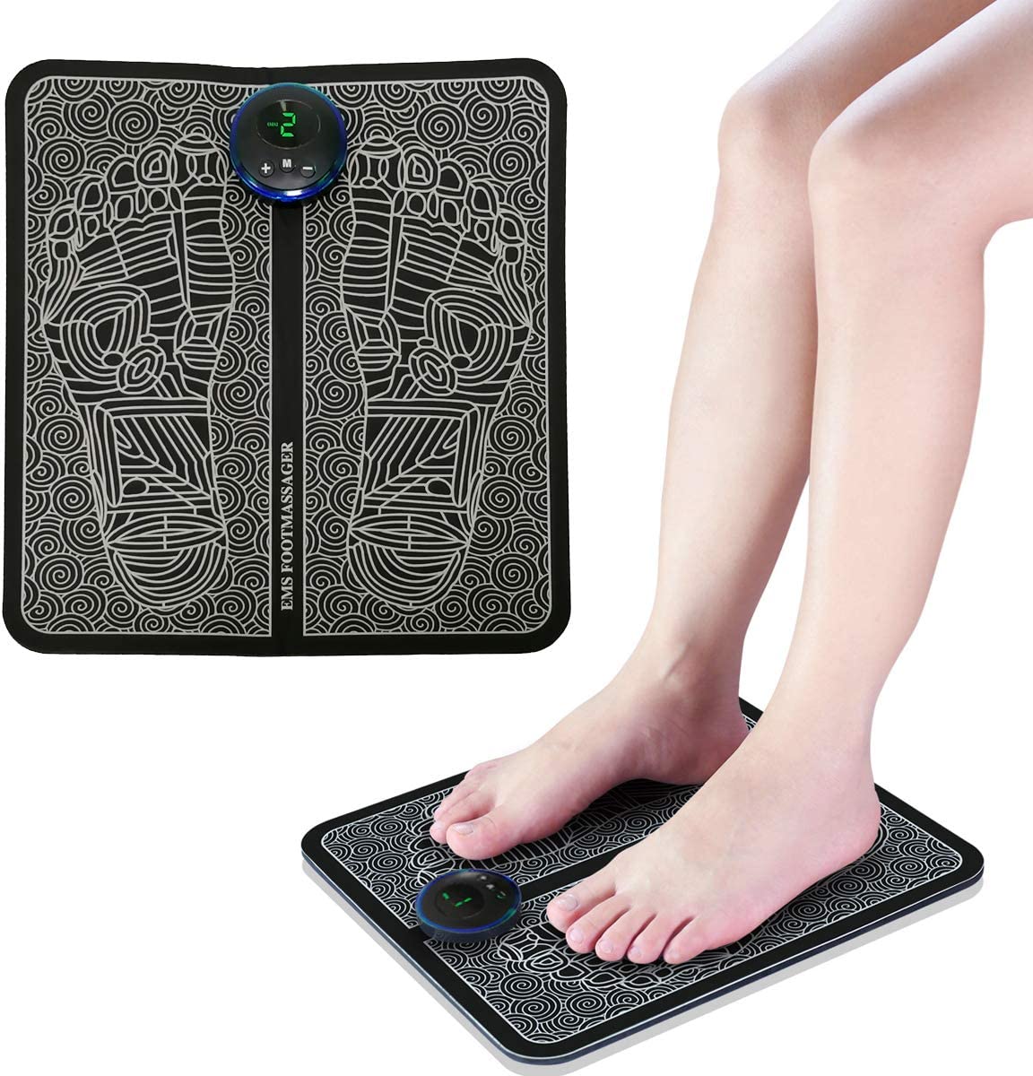 EMS Foot Massager MA‑86 – Electric Muscle Stimulation Pad, 6 Modes, USB‑Powered Foot & Leg Circulation Device - Price In Oman